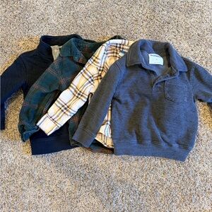 Pullover Sweater with Plaid Shirts Bundle